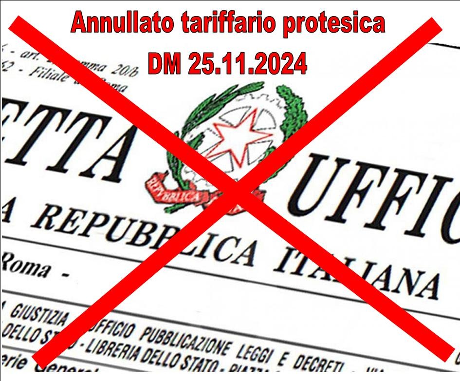 TAR LAZIO - ACCOLTO IL RICORSO FIOTO - TARIFFARIO PROTESICA DA RIFARE