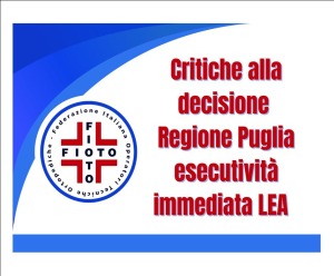 CRITICHE ALLA DECISIONE DEL CONSIGLIO REGIONE PUGLIA  ATTUAZIONE NUOVI LEA