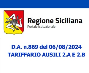 REGIONE SICILIA - APPROVATO IL TARIFFARIO AUSILI 2.A E 2.B